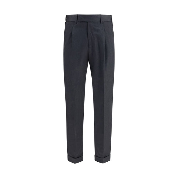 PT Torino Gray Wool Oves Aries Casual Pants