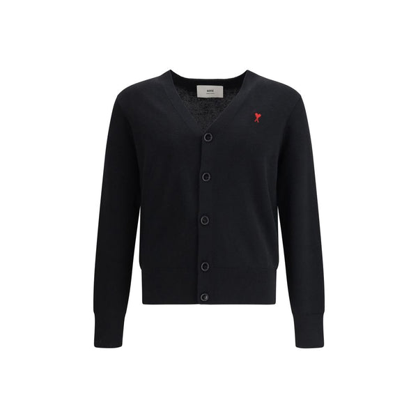Ami Paris Black Wool Oves Aries Cardigan