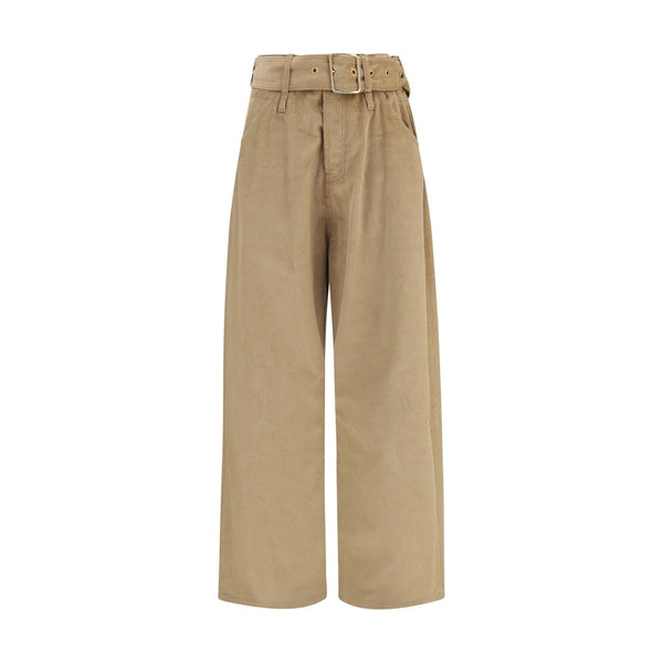 Darkpark Beige Cotton Casual Pants
