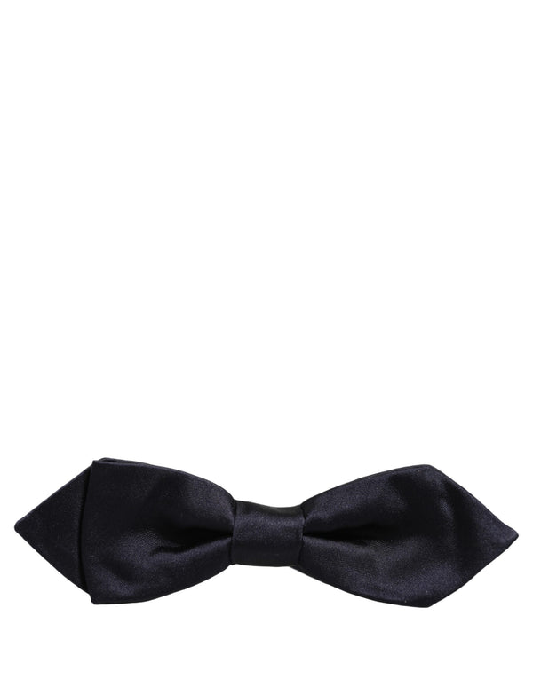 Dolce & Gabbana Men Dark Blue 100% Silk Adjustable Neck Papillon Bow Tie