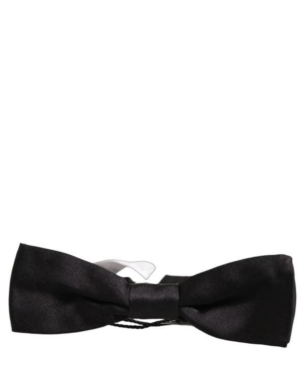 Dolce & Gabbana Men Black 100% Silk Adjustable Neck Papillon Bow Tie