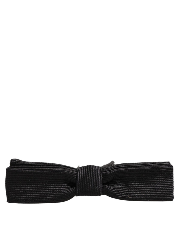 Dolce & Gabbana Men Black 100% SIlk Adjustable Neck Papillon Bow Tie