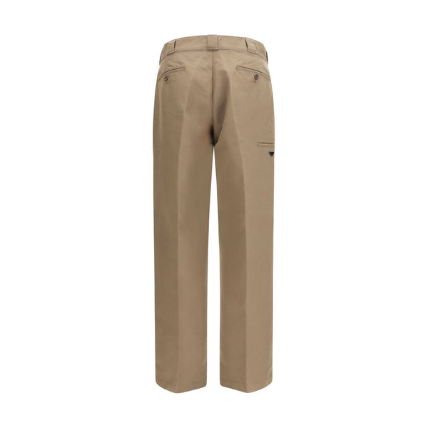 Prada Brown Cotton Casual Pants