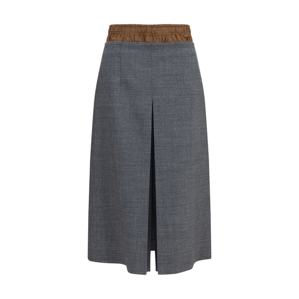 Prada Gray Wool Oves Aries Midi Skirt