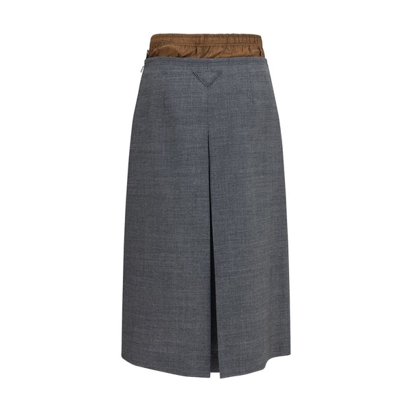 Prada Gray Wool Oves Aries Midi Skirt