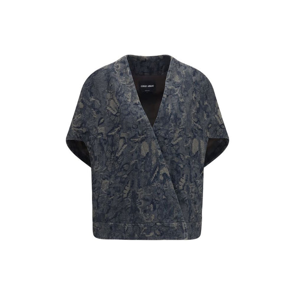 Giorgio Armani Blue Cotton Denim Jacket