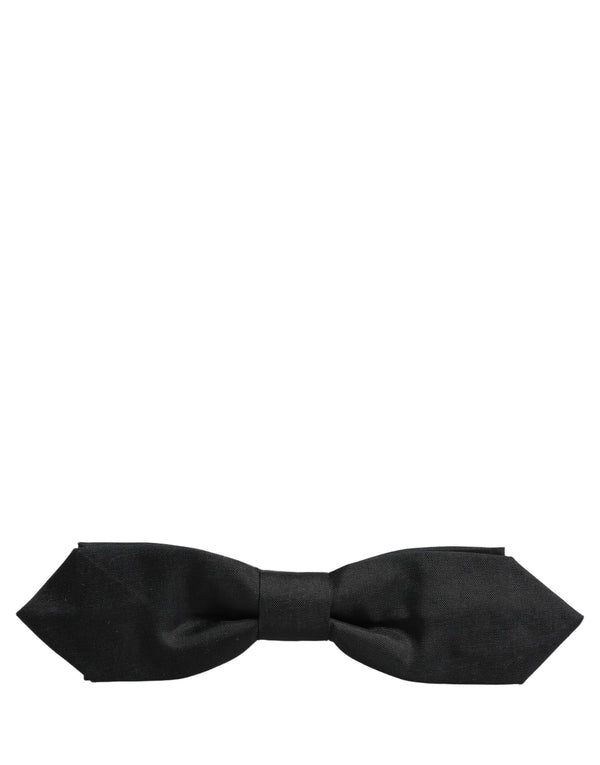 Dolce & Gabbana Men Black Polyester Adjustable Neck Papillon Bow Tie