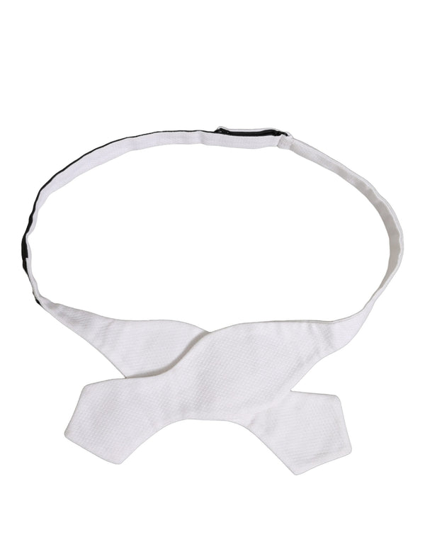 Dolce & Gabbana Men White 100% Silk Adjustable Neck Papillon Bow Tie