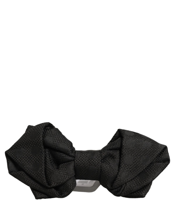 Dolce & Gabbana Men Black 100% Silk Adjustable Neck Papillon Bow Tie