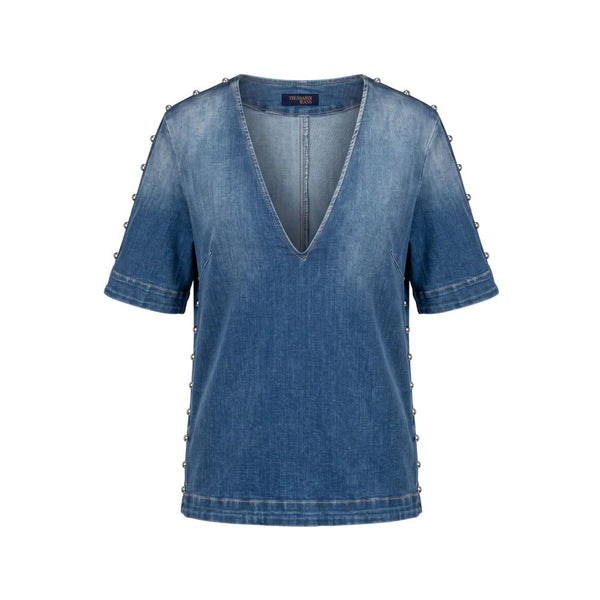 Trussardi Jeans Blue Cotton Women Shirt