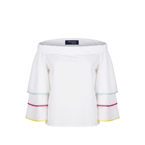 Trussardi Jeans White Cotton Women Shirt