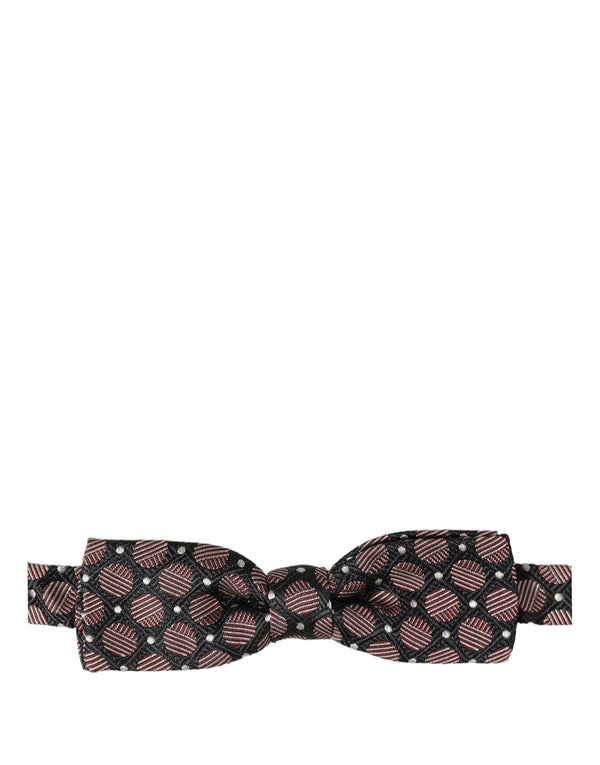 Dolce & Gabbana Multicolor Geometric Silk Adjustable Neck Papillon Bow Tie