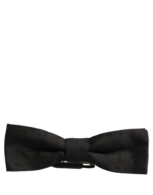 Dolce & Gabbana Men Dark Gray 100% Silk Adjustable Neck Papillon Bow Tie