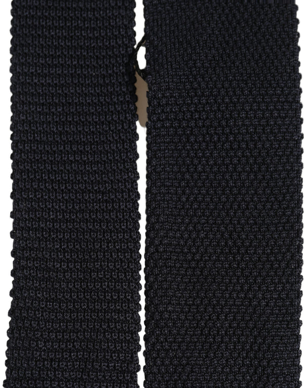Dolce & Gabbana Men Dark Blue 100% Silk Adjustable Men Tied Necktie Tie
