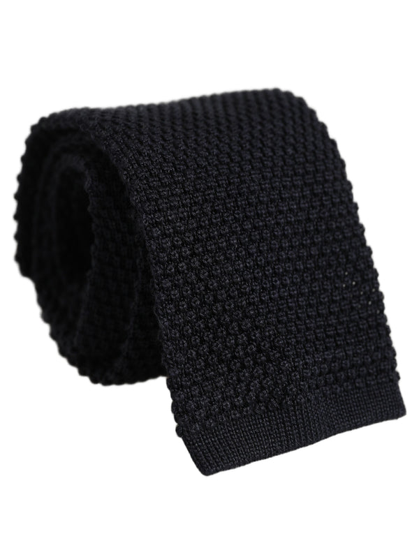 Dolce & Gabbana Men Dark Blue 100% Silk Adjustable Men Tied Necktie Tie