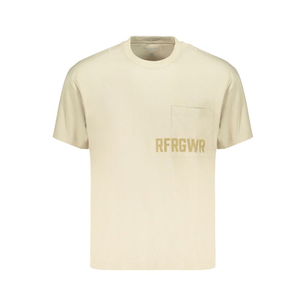 Refrigiwear Beige Cotton Mens T-Shirt
