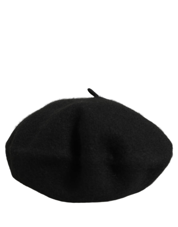 Dolce & Gabbana Black Wool French Style Beret Capello Hat