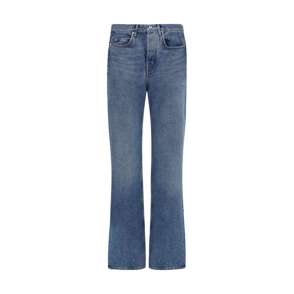 Off-White Blue Cotton Straight-Leg Jeans
