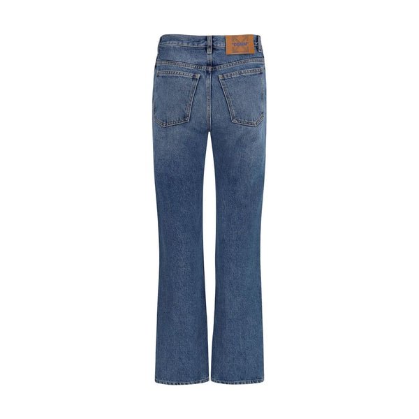 Off-White Blue Cotton Straight-Leg Jeans