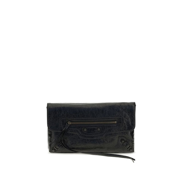 Balenciaga Black Lamb Ovis Aries Clutch Bag