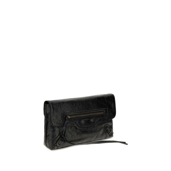 Balenciaga Black Lamb Ovis Aries Clutch Bag