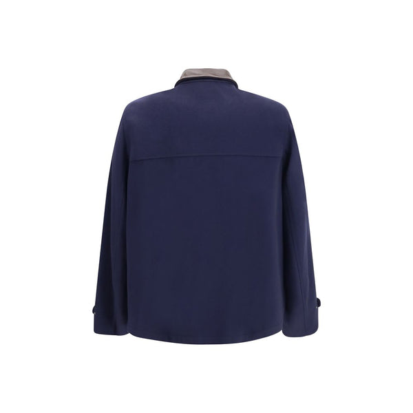 Brunello Cucinelli Blue Wool Oves Aries Full-Length Jacket