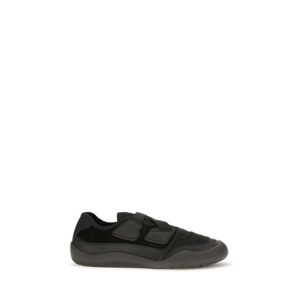 Prada Black Calf Leather Bos Taurus Athletic Sneakers