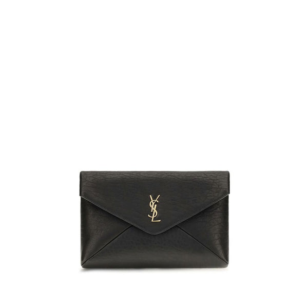 Saint Laurent Black Lamb Ovis Aries Clutch Bag