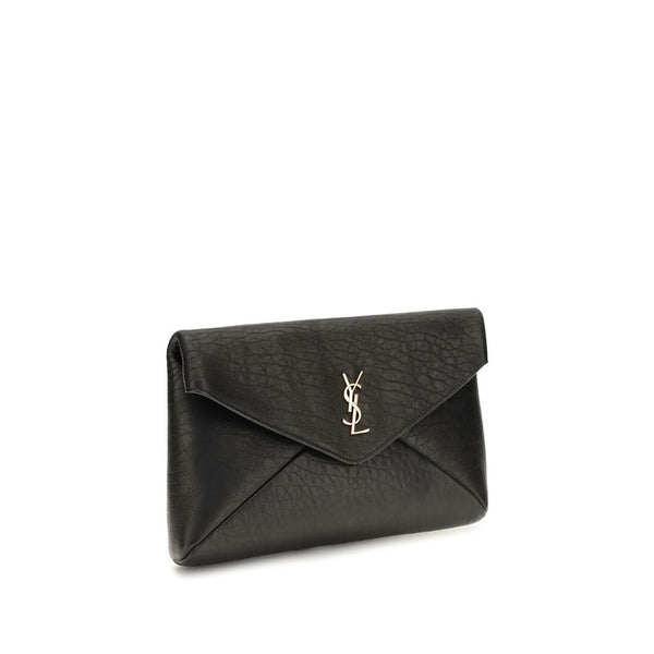 Saint Laurent Black Lamb Ovis Aries Clutch Bag