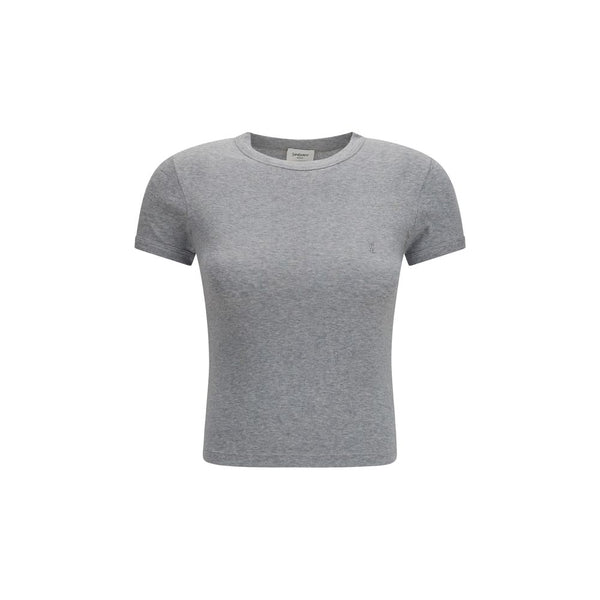 Saint Laurent Gray Cotton T-Shirt