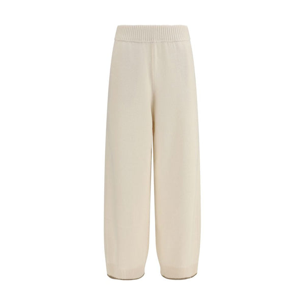 Brunello Cucinelli White Cashmere Casual Pants