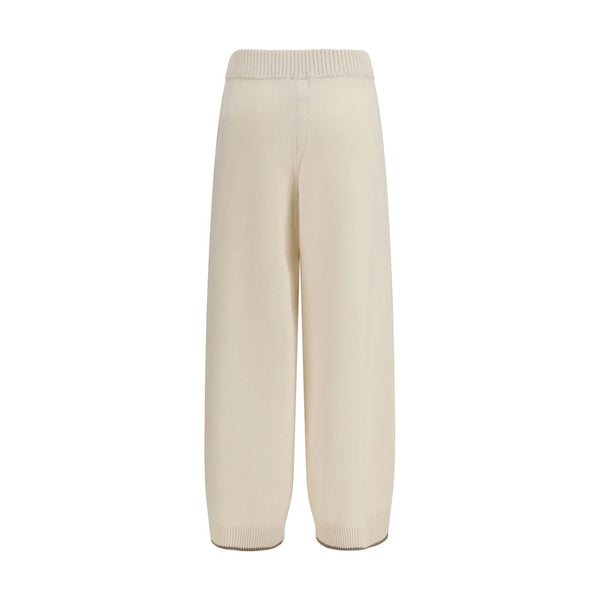 Brunello Cucinelli White Cashmere Casual Pants