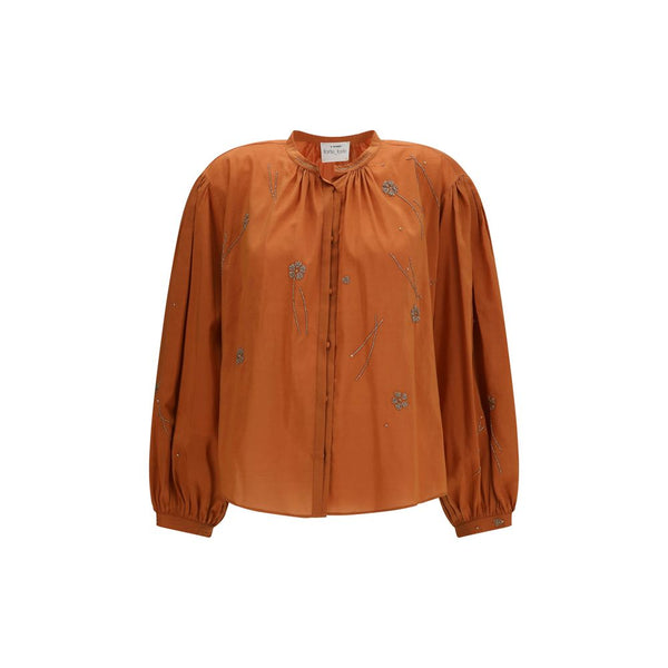 Forte_Forte Orange Cotton Pattern Shirt
