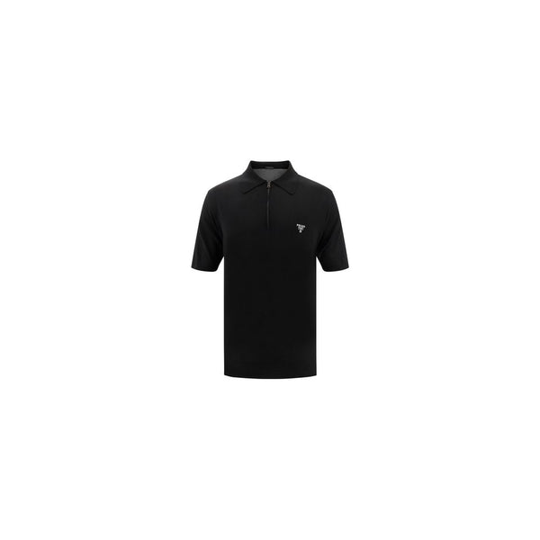 Prada Black Wool Oves Aries Polo Shirt