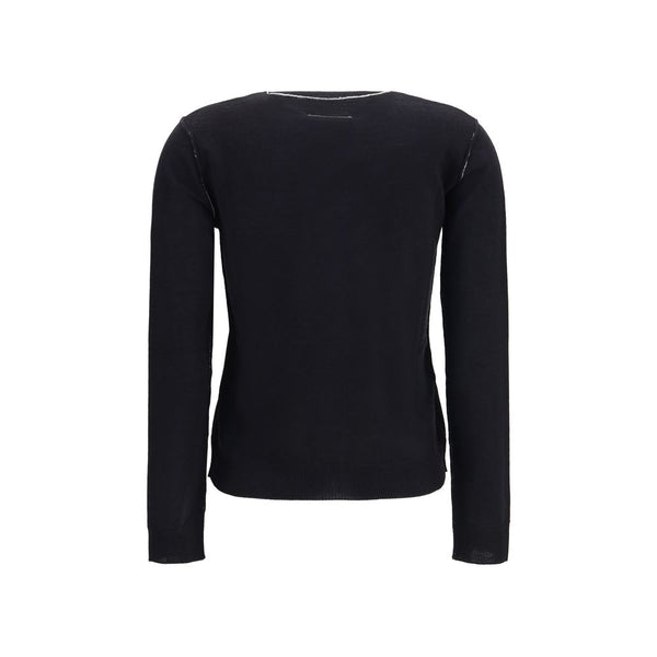 MM6 Black Wool Oves Aries Cardigan