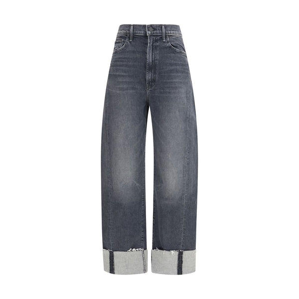 Mother Denim Black Cotton Cropped Jeans