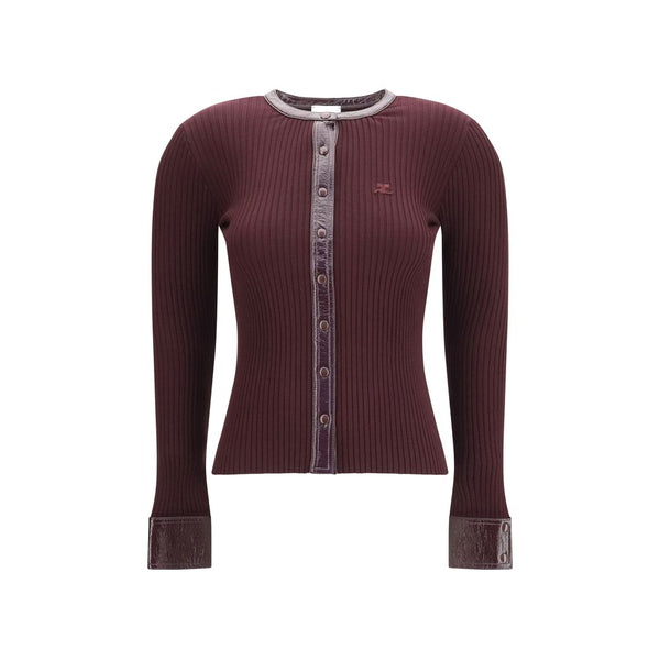 Courrèges Bordeaux Viscose Cardigan