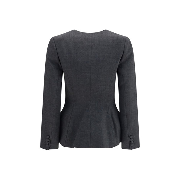 Self-Portrait Gray Polyester Blazer