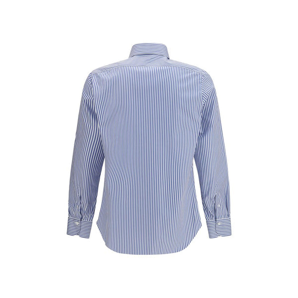 Finamore Blue Cotton Shirt