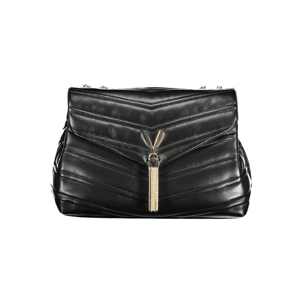Mario Valentino Nero Polyurethane Women's Bag with Chain Shoulder Strap