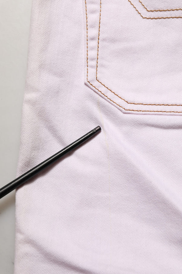 Jeckerson Light Pink Cotton Mid Waist Denim Trouser Jeans
