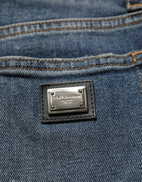 Dolce & Gabbana Blue Cotton Stretch Skinny Denim Trouser Jeans