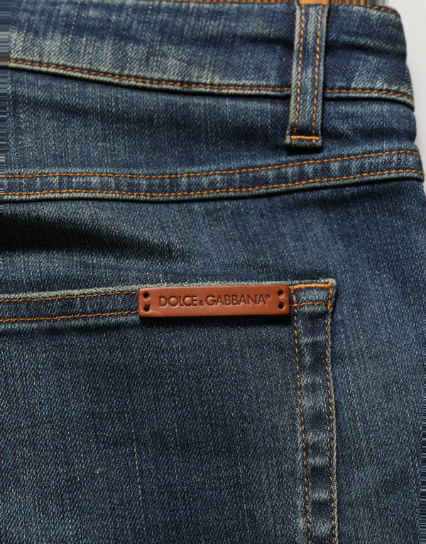 Dolce & Gabbana Blue Cotton Stretch Skinny Denim Jeans
