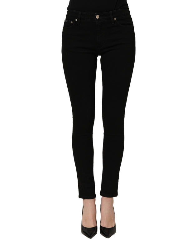 Dolce & Gabbana Dark Gray Cotton Stretch Skinny Denim Jeans