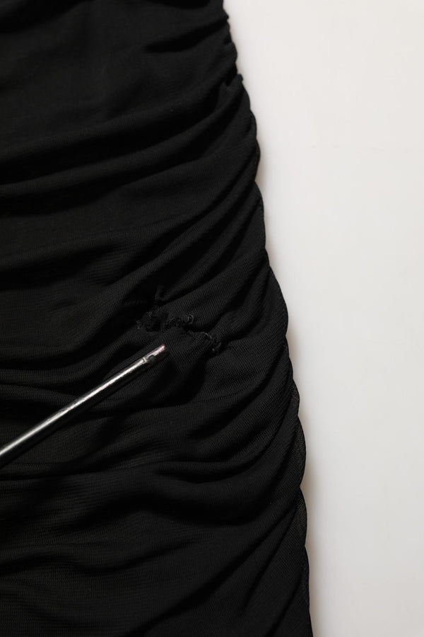 Dolce & Gabbana Black Viscose Mid Waist A-line Mini Skirt