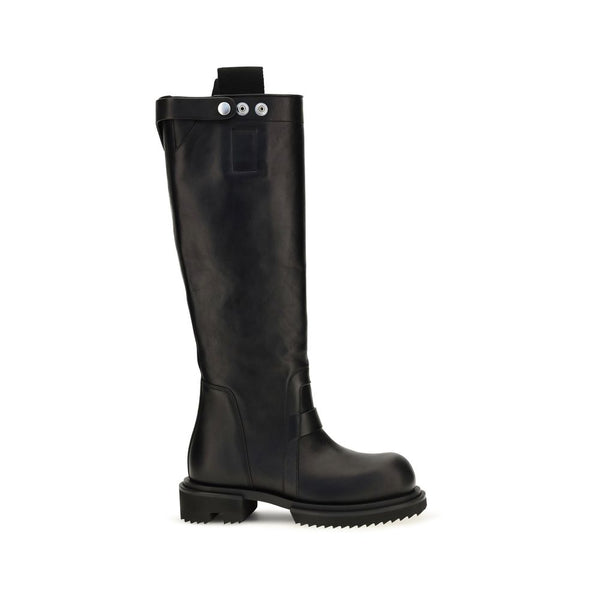 Rick Owens Black Calf Leather Bos Taurus Rain Boots