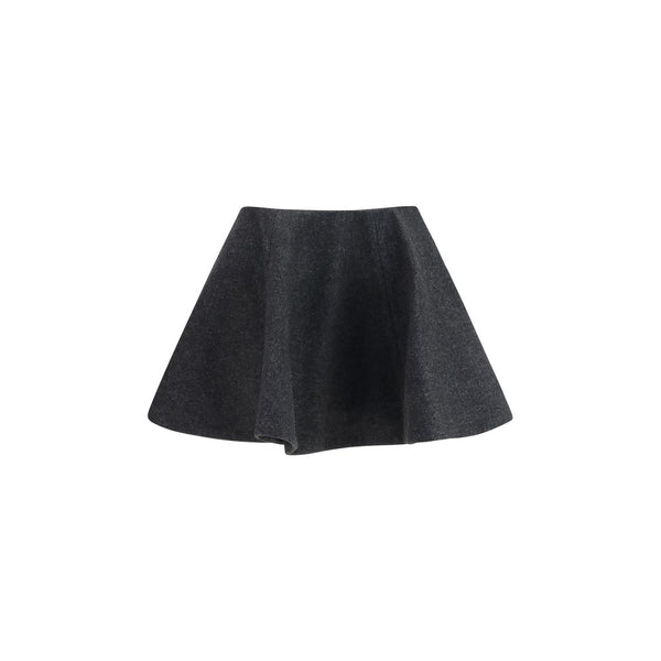 Ganni Gray Wool Oves Aries Midi Skirt