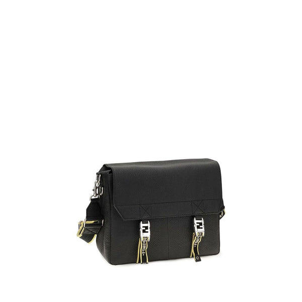 Fendi Black Calf Leather Bos Taurus Shoulder Bag