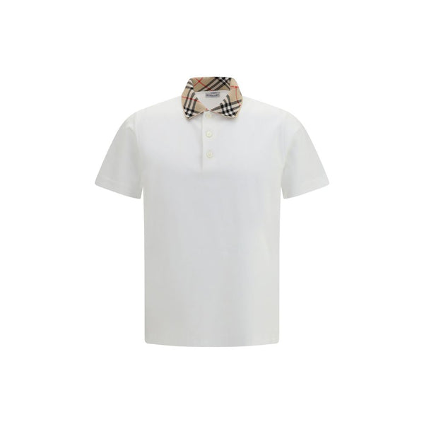 Burberry White Cotton Polo Shirt