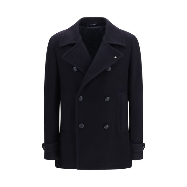 Tagliatore Blue Wool Oves Aries Coat